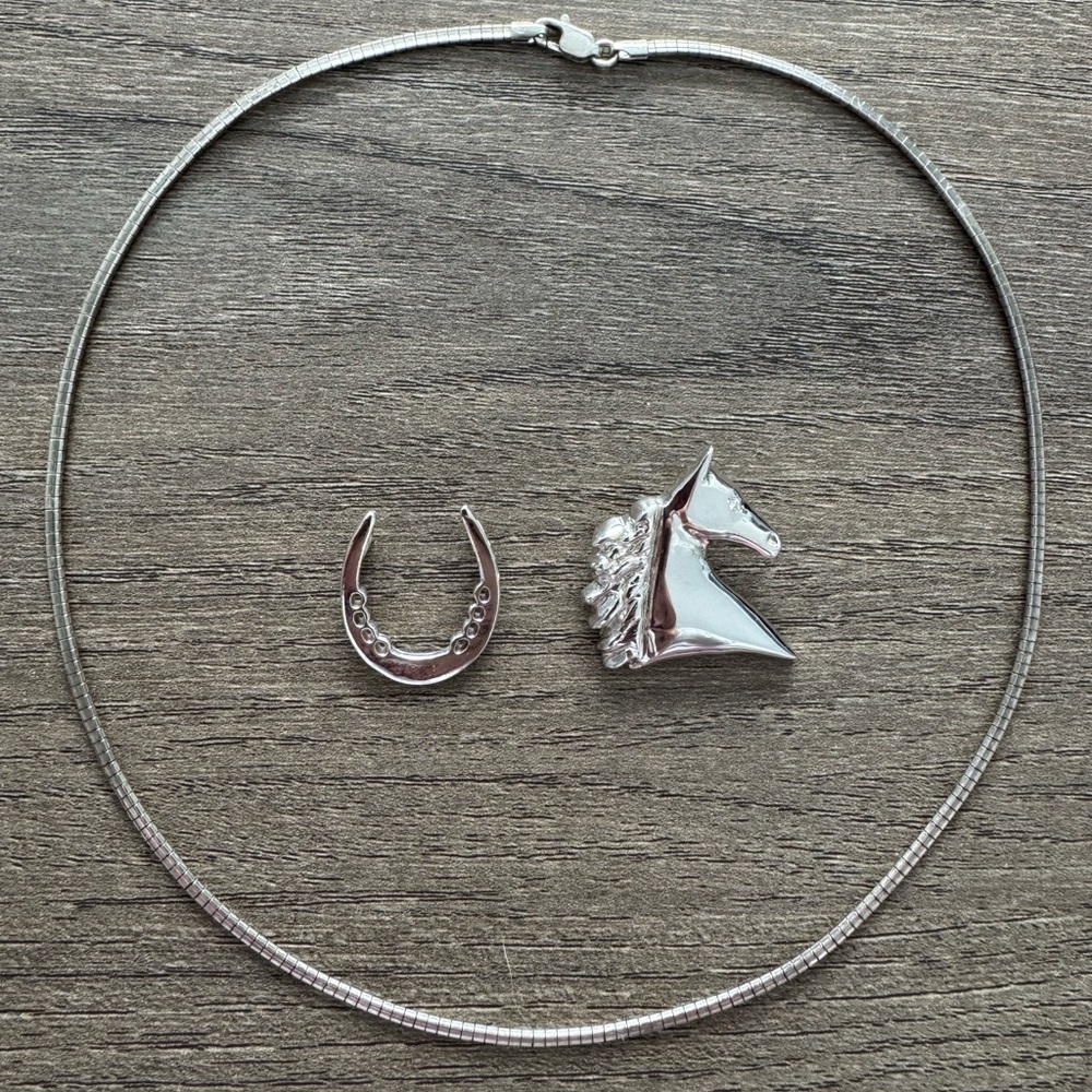 Silver Horse Pendant Necklace